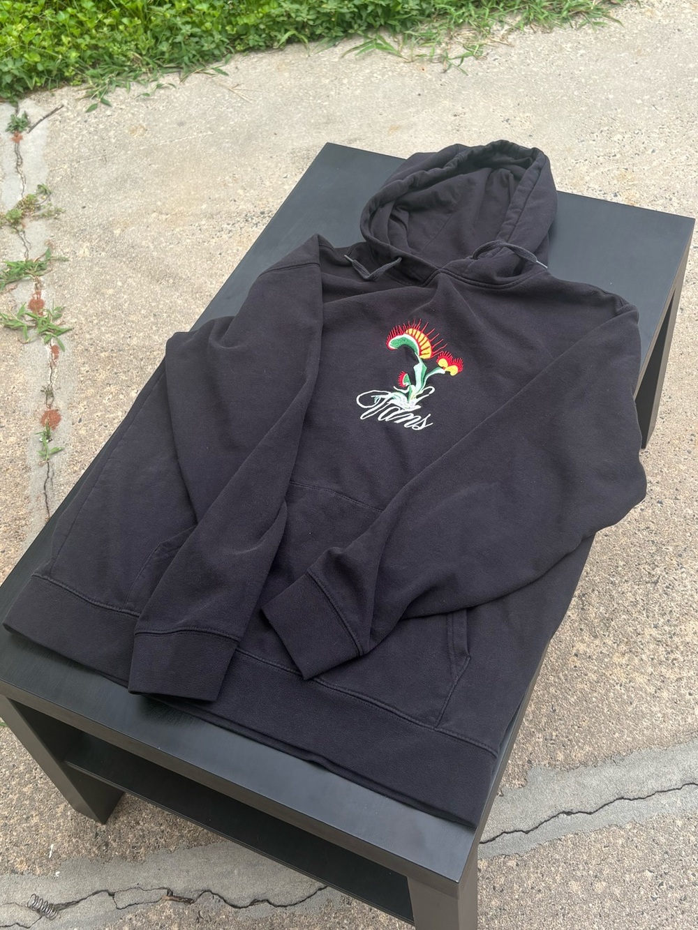 Vans Black Hoodie with Colorful Floral Logo